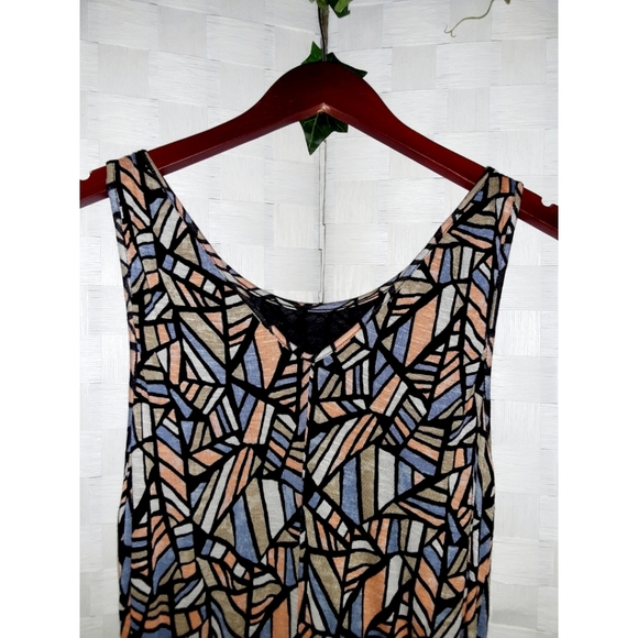 Lucky Brand Tassel Blouson Geometric Print Dress - Picture 5 of 12
